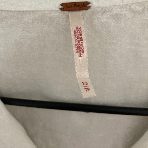 [Free People] The Simple Pleasures Cotton Linen Blend Ruffle Collar Top Small - Picture 9 of 9